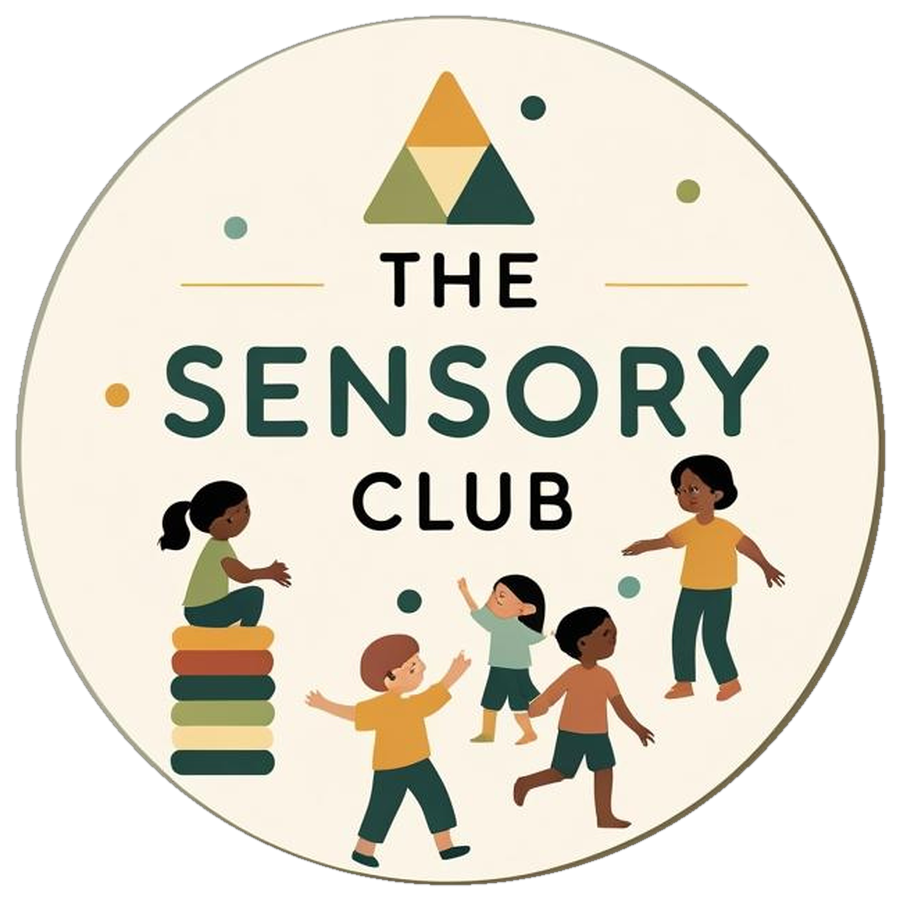 The Sensory Club logo: children playing around stacking rings
